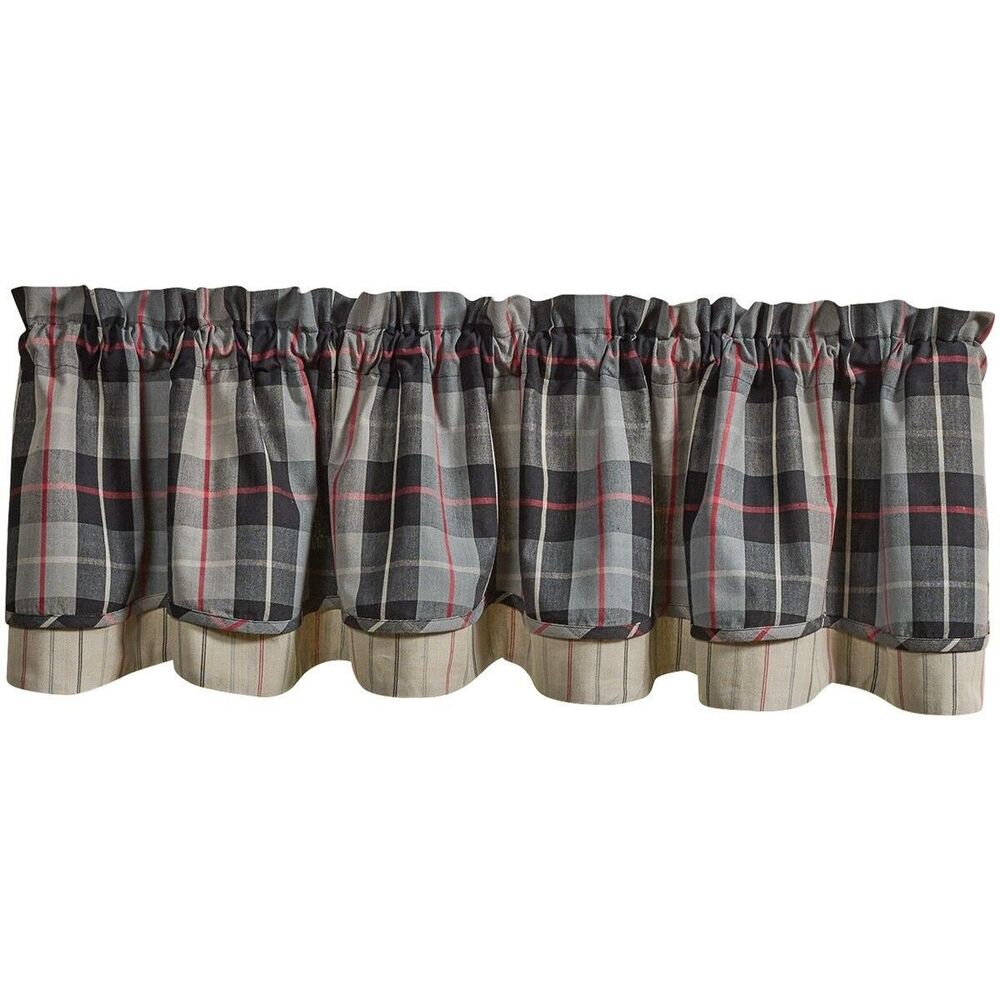 Park Designs Colton Lined Layered Valance Curtain 72 in x 16 in - One Valance